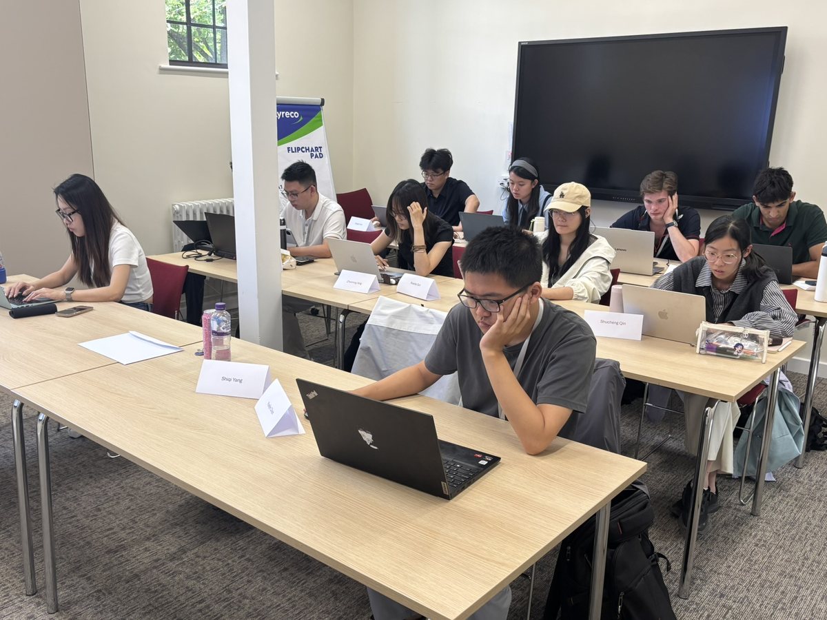 A practice class: students working on their laptops
